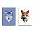 Kit 02 Placas MDF Lobo e Raposa Decoração Parede  Tam A4 - Imagem 1