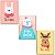 Kit 3 Placas MDF Natal Coelho Urso Rena Cute Decor A4 - Imagem 1