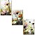 Kit 3 Placas MDF Flores Artísticas Tons Suaves Tam A4 Decor - Imagem 1