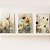 Kit 3 Placas MDF Flores Artísticas Tons Suaves Tam A4 Decor - Imagem 3