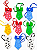 30 Gravatas G Colarinho EVA Cão PetShop 5 Cores Vibrante - Imagem 1
