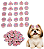 50 Adesivos EVA Outubro Rosa Apoio Pet Shop Cão Banho e Tosa - Imagem 1