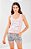 3768 - Pijama com shorts e regata com aplique de gatinho - Imagem 1