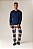 9757 - Pijama Masculino Moletinho Xadrez com Blusa Marinho - Imagem 1