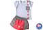 Conjunto short-saia: Blusa branca canelada e short-saia de coração - Imagem 1