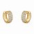 Brinco Argola Cravejada M Banho de Ouro 18K - Imagem 1