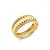 Pulseira Bracelete Croiaissant Liso Banho de Ouro 18K - Imagem 2