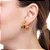 Brinco Argola Três Fileiras M Liso Banho de Ouro 18K - Imagem 1