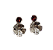 Brinco Flor de Hibisco com pedra granada - Imagem 5