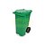 Cesto de Lixo Plástico 120 L com Roda (Coleta Seletiva) - Verde - Imagem 1