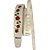 Correia Basso VT FL 03 Couro Sintético Bordada Floral Bege 7cm p/ Guitarra Baixo Violão - Imagem 1