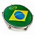 Tamborim 6" ABS Branco c/ Pele Bandeira do Brasil Izzo 3691B-BRA - Imagem 1