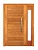 Porta Pivotante Contemporânea Com Visor Lateral - Madeira Maciça - Angelim - Imagem 1