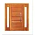 Porta Pivotante Buritis Com Visor Lateral Duplo - Madeira Maciça - Angelim - Imagem 1