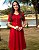 Vestido de Pregas Alice Marsala com Botões - Imagem 1