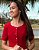 Vestido de Pregas Alice Marsala com Botões - Imagem 3