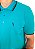 Polo em piquet algodão e elastano cor verde ciano com frisos pretos coleção elegance arara - Imagem 3