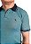 Polo piquet viscose poliéster cor verde petróleo coleção elegance arara - Imagem 1
