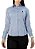 Camisa social feminina manga longa tecido maquinetada 100% algodão azul Coleção Prime Flor - Imagem 2