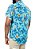 Camisa social manga curta viscose azul claro desenhos da fauna e flora coleção Elegance Arara - Imagem 3