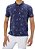 Polo piquet viscose poliéster cor azul marinho detalhes florais coleção elegance arara - Imagem 1