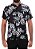 Camisa social manga curta regular viscose preta desenhos florais coleção Elegance Arara - Imagem 2