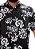 Camisa social manga curta regular viscose preta desenhos florais coleção Elegance Arara - Imagem 3