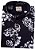 Camisa social manga curta regular viscose preta desenhos florais coleção Elegance Arara - Imagem 1