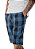 Bermuda sarja masculina xadrez cores azul preto - Imagem 1