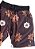 Bermuda masculina moletom estampada floral marrom - Imagem 1