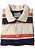 Polo algodão com elastano listrada amarelo, laranja, branco e azul coleção elegance arara - Imagem 1