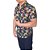 Camisa social manga curta slim fit algodão fio 60 detalhes florais coleção elegance arara - Imagem 2
