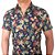 Camisa social manga curta slim fit algodão fio 60 detalhes florais coleção elegance arara - Imagem 4