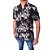 Camisa social manga curta viscose cor preta com detalhes florais Coleção Elegance Arara - Imagem 2