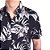 Camisa social manga curta viscose cor preta com detalhes florais Coleção Elegance Arara - Imagem 1