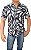 Camisa social manga curta viscose cor preta detalhes em folhagens coleção elegance arara - Imagem 1