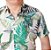 Camisa social manga curta viscose cor palha detalhes em folhagens coleção elegance arara - Imagem 3