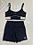 Conjunto de top e short - preto com detalhe off white - Tamanho: 36/44 - Imagem 2