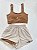 Conjunto de Top e Short duplo- Cappuccino com off white - Tamanho: 38/44 - Imagem 2
