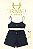 Conjunto de top e short preto e off white- tamanho; 36/42 - Imagem 1
