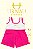 Conjunto Top e Short - Pink com branco - Tamanho: 38/44 - Imagem 1
