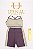 Conjunto de Short e Top com alças finas e bojo- lilás e off white - Tamanho: 38/44 - Imagem 1