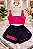 Conjunto de Top pink e short duplo azul e pink- Tamanho; G - Imagem 1