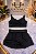 Conjunto de top e Saia/short Preto com detalhe branco na saia- Tamanho: P/M - Imagem 1