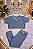 Conjunto de croped e calça azul nenê com detalhes off white- Tamanho: M - - Imagem 1