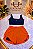 Conjunto de Top e Short Duplo- azul marinho e laranja - Tamanho:M- - Imagem 1
