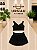 Conjunto de Top e Saia/Short - Preto com detalhe branco - Tamanho: P/M - Imagem 1