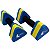 Par de Halteres Em EVA 1 A 2 Kg DF4011-AZ Azul/Amarelo Dafoca Sports - Imagem 5