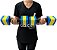Par de Halteres Em EVA 2 A 3 Kg DF4012-AZ Azul/Amarelo Dafoca Sports - Imagem 4
