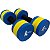 Halter de Hidroginástica Redondo em EVA DF4016-AZ 2-3Kg Azul/Amarelo Dafoca Sports - Imagem 4